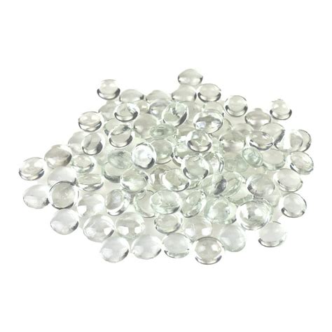Flat Glass Marble Gems 15 Ounce Clear