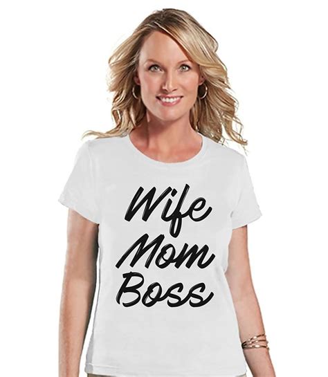 7 Ate 9 Apparel Womens Wife Mom Boss Mothers Day T Shirt Mothers Day T Shirts Womens