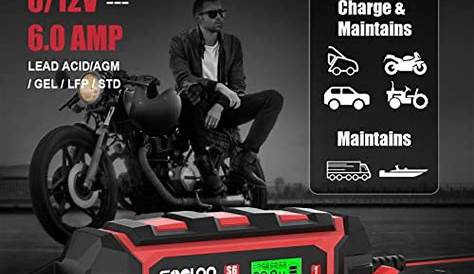GOOLOO 6 Amp Smart Battery Charger, 6V and 12V Trickle Charger and