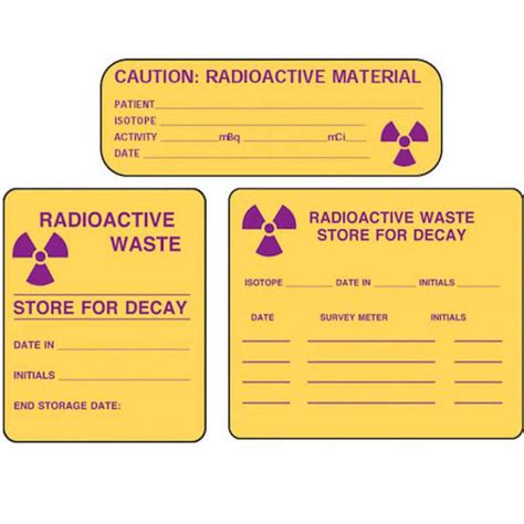 Radioactive Warning Labels Sirona Complete Care