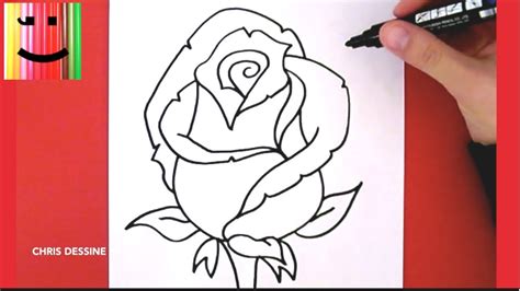 Dessin Facile Comment Dessiner Une Rose Chris Dessine Youtube