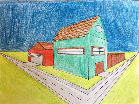 Two Point Perspective Drawings 7th Grade James Ward Student Artists