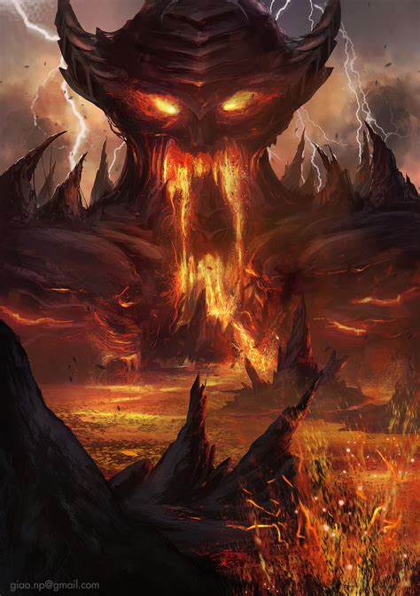 Hell Gate By Giao Nguyen Illustration 2d Cgsociety Paisaje De Fantasía Fotos De Fuego