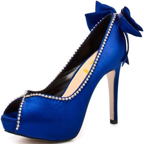 royal blue wedding heels satin bow rhinestone stiletto heels pumps for big day anniversary