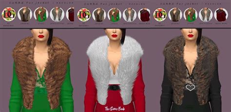 Sims 4 Fur Collar Jacket Accessory Fur Collar Jacket Collar