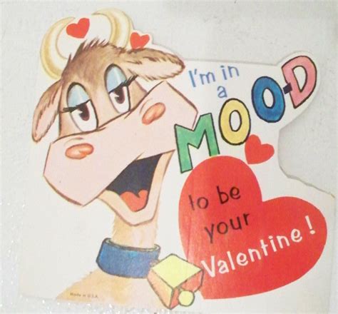 Vintage Valentines Cards 1960s Set Of 2 Penguin And Cow Etsy