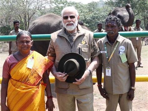 Prime Minister Narendra Modi Meets The Elephant Whisperers Couple