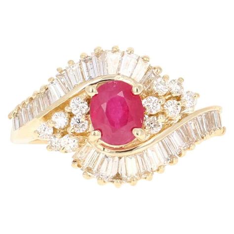 2 14 carat ruby diamond 14 karat yellow gold ballerina ring for sale at 1stdibs