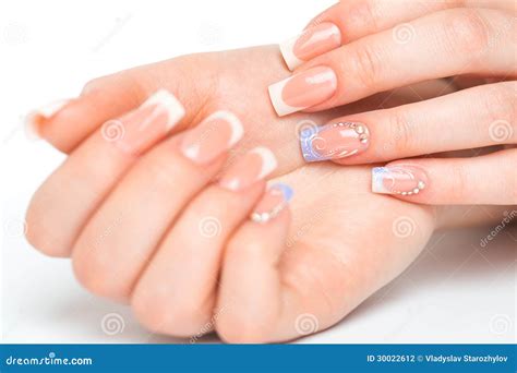 Beautiful Female Hands With French Manicure Stock Photography Image