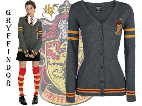 Harry Potter Gryffindor Crest Cardigan Sweater Gray B Gem