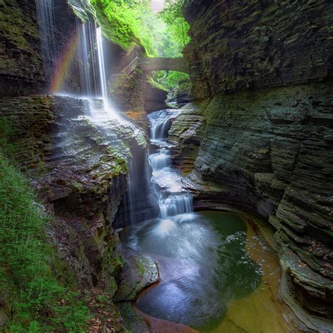 Rainbow Falls Watkins Glen Photograph By Bill Wakeley Fine Art America