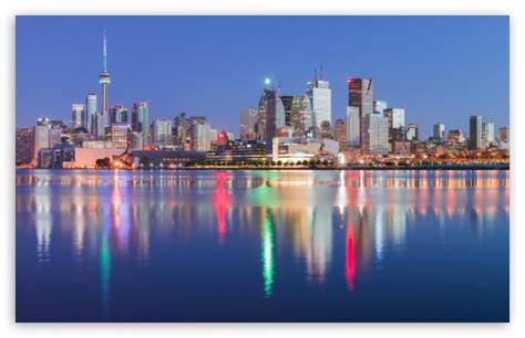 Downtown Toronto Skyline Evening Canada Hd Wallpaper For 4k Uhd