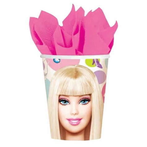 Barbie All Dolled Up Paper Cups Birthday Party Supplies 9 Oz 8 Per