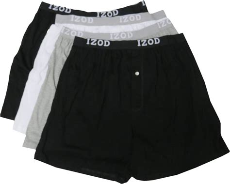 Izod Mens Cotton Knit Boxers 4 Packm 32 34w Amazonca Clothing