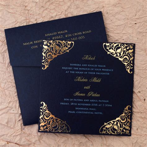 Gulshan Blue Wedding Islamic Cards Add A Touch Of