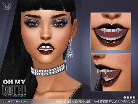 Feyonas Oh My Goth Vampire Fangs Piercing Lip Category Sims 4