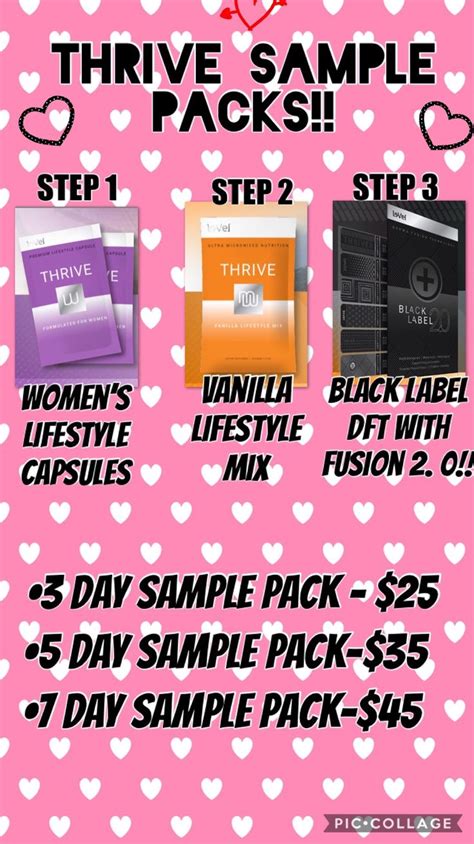 Thrive Sample Packs With New Black Label Dfts With Fushion
