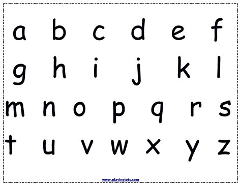 Lowercase Alphabet Chart Letter