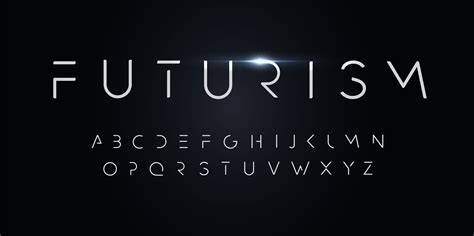 Futurism Style Alphabet Thin Segment Line Font Minimalist Type For