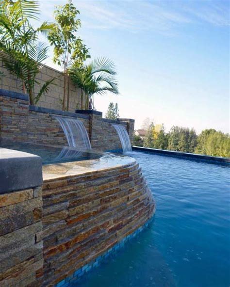 Top 60 Best Pool Waterfall Ideas Cascading Water Features In 2020 Pool Waterfall