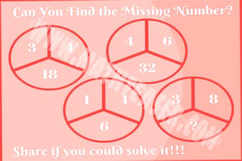 Can You Find The Missing Number Math Teaser Math Lovers Cafe