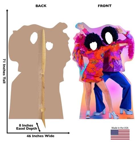 Life Size 70s Disco Dance Couple Stand In Cardboard Cutout Disco