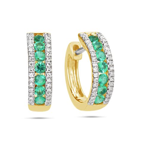 Dilamani Jewelry Emerald Diamond Huggie Earring