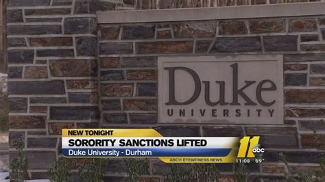Duke University Lifts Ban On Sorority Activities Abc11 Raleigh Durham