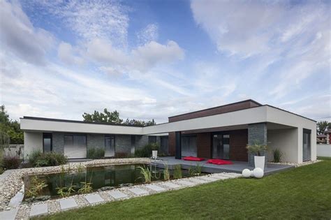 Browse all house plans and home design blueprints available through design basics. Luxurious-L-Letter-Shaped-House-Near-Flat-Roof-Along-With-Pond-Constructed-Inside-Front-Of-House ...
