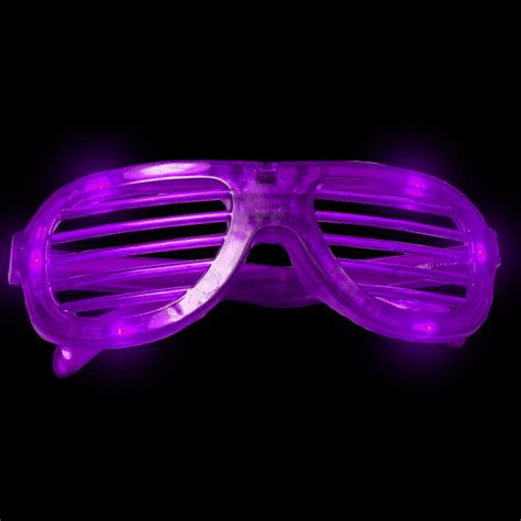 led flashing 80s sunglasses purple