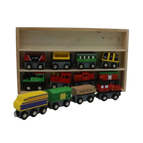 Wooden Train Set 12 Pcs Train Toys Magnetic Set Toy Train Sets For