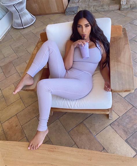 Kim Kardashian Shows Off Her Curves In Cute Lilac Loungewear Set From Her Skims Range The Us Sun