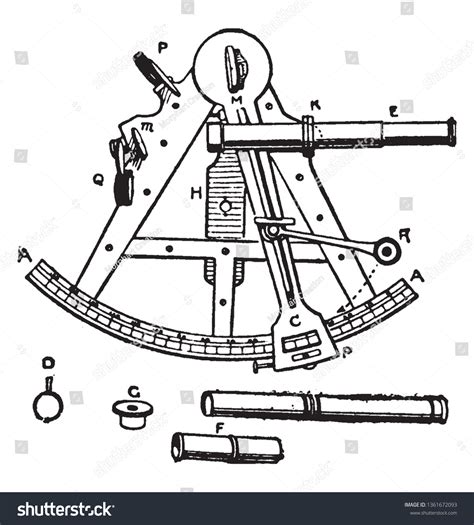 sextant is an instrument of reflection used by royalty free stock
