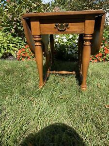 Ethan Allen Early American Maple & Birch Drop Leaf End ... Vintage floral print sofa sleeper, love seat, and wing back chair.