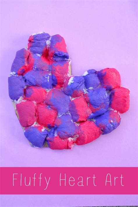 How to make colored sand for a pretty and easy kids craft. Fluffy Heart Art for Preschoolers | Heart crafts ...