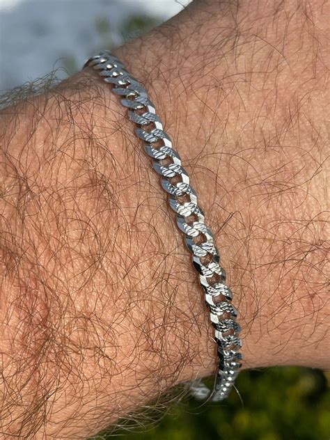 Mens Real Solid 925 Sterling Silver Miami Cuban Bracelet 5 12mm 7 9 Heavy Link