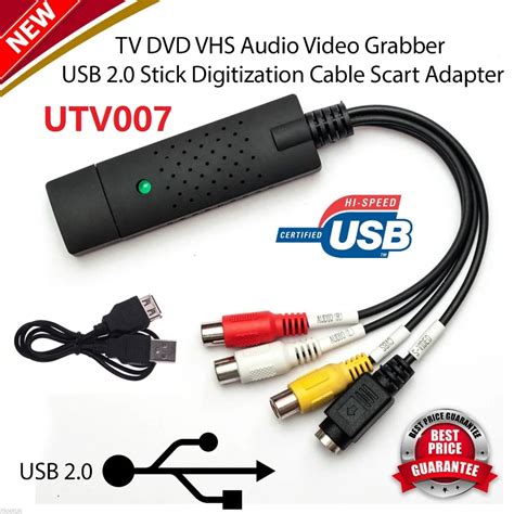 utv007 chipset easycap usb 2 0 ezcap vhs tape to pc dvd converter video and audio capture card