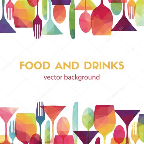 Food And Drinks Background ⬇ Vector Image By © Camillacasablanca