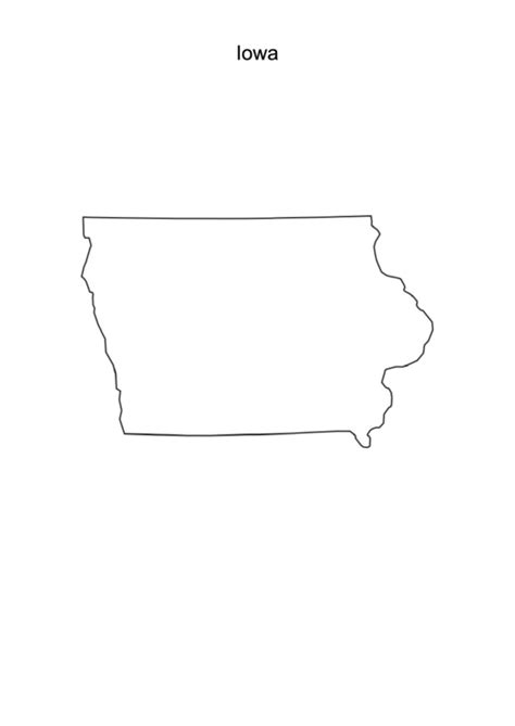 Iowa Blank Map Template Printable Pdf Download