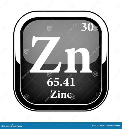 The Periodic Table Element Zinc Vector Illustration Stock Vector Illustration Of Black