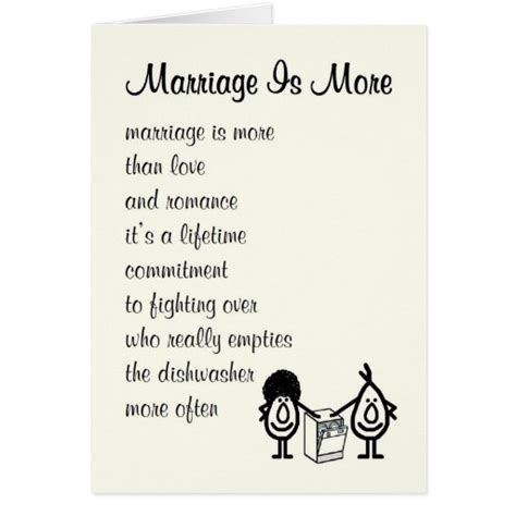 Marriage Is More Funny Wedding Anniversary Poem Card Zazzle