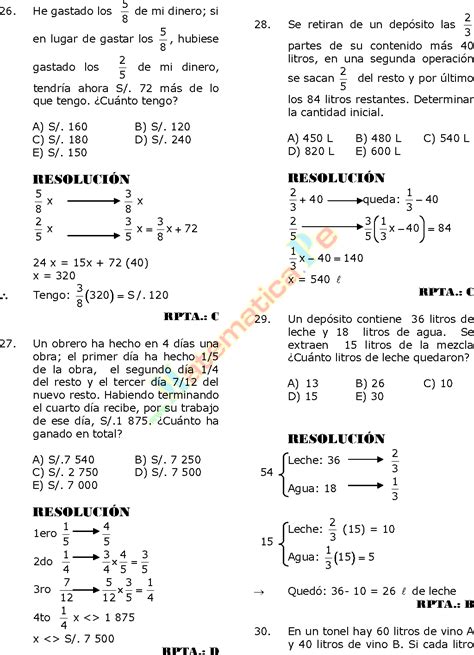 Ejercicios De Fracciones Resueltos Para Primaria Fute