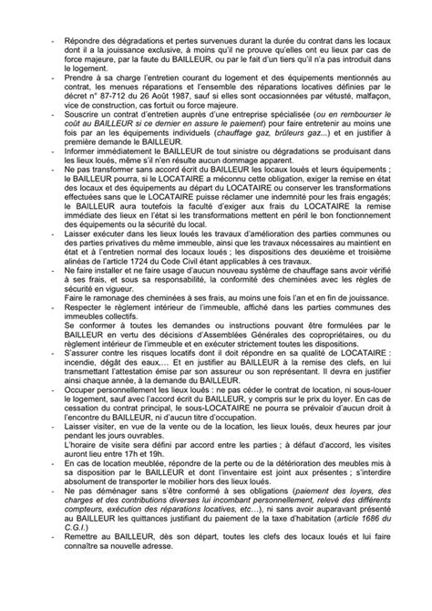 Bail Dhabitation Locaux Vide DOC PDF Page Sur