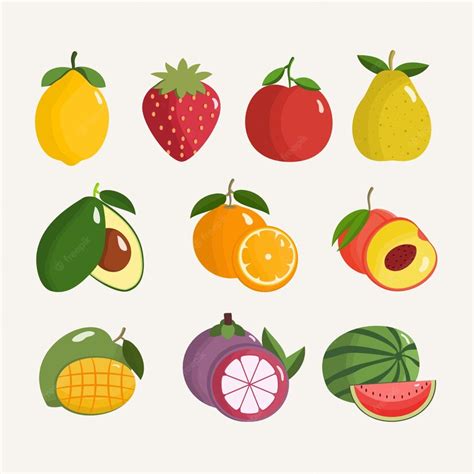 Premium Vector Fresh Fruits Illustration For School Learning Card