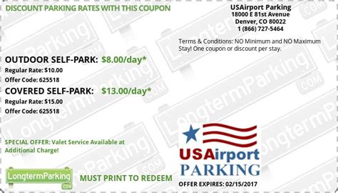 We accept coupon code submissions for many stores. USAirport Parking Denver Airport DEN Airport Parking ...