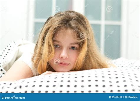 Teenage Girl Relax In Bed Stock Photo Image Of Room 81614492