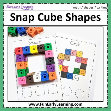 Snap Cube Shapes Math Center Activity For Preschool And Kindergarten