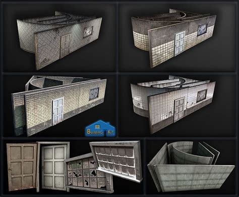 Building Modular Kit Wall Collection Pbr Vr Ar Low Poly Cgtrader