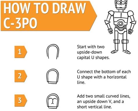 How To Draw C 3po And R2 D2 Star Wars Drawings Star