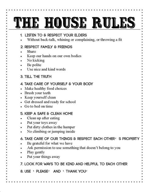 The House Rules Kids Tips Rules For Kids Kids Behavior Kids House